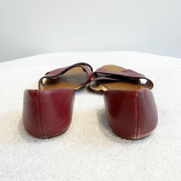 Madewell Red Leather The Thea Crisscross Flat Sandals Women’s 9 Shoes *Read - Picture 3 of 12